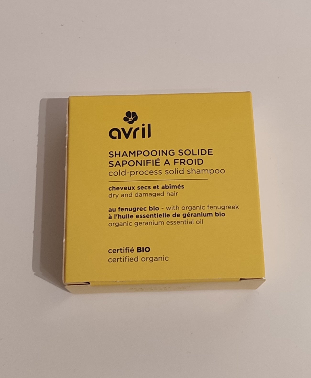 SHAMPOOING SOLIDE SAPONIFIÉ À FROID CHEVEUX SECS ET ABÎMÉS 100G - CERTIFIÉ BIO