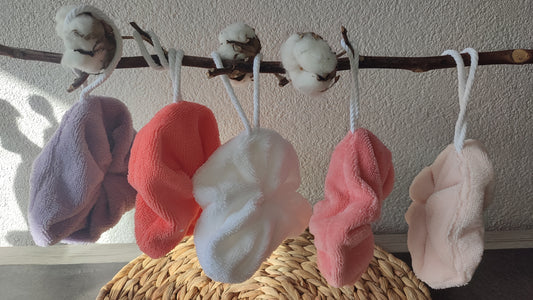 Fleur de douche en éponge bambou