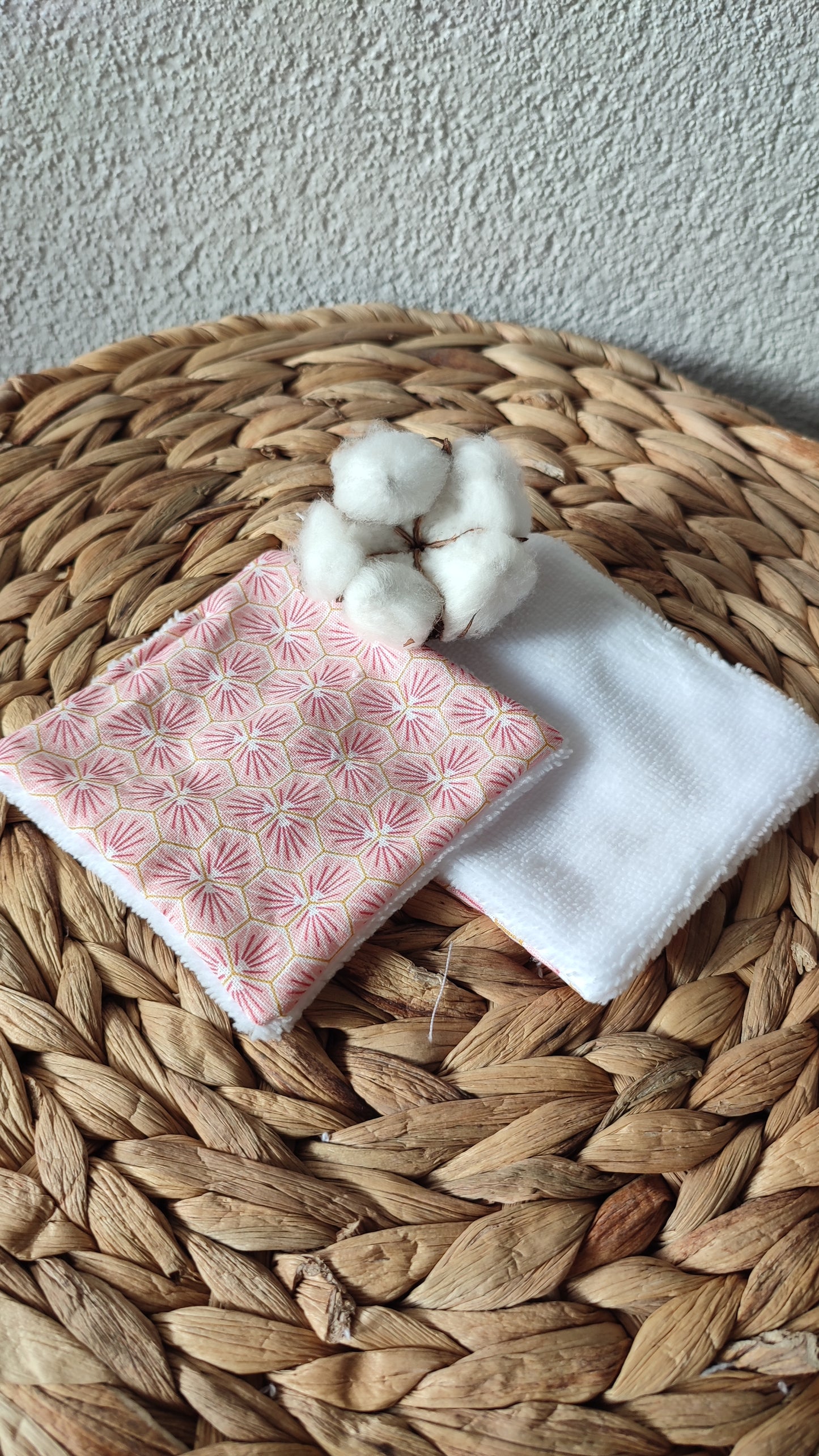 Carré Coton lavable en éponge bambou