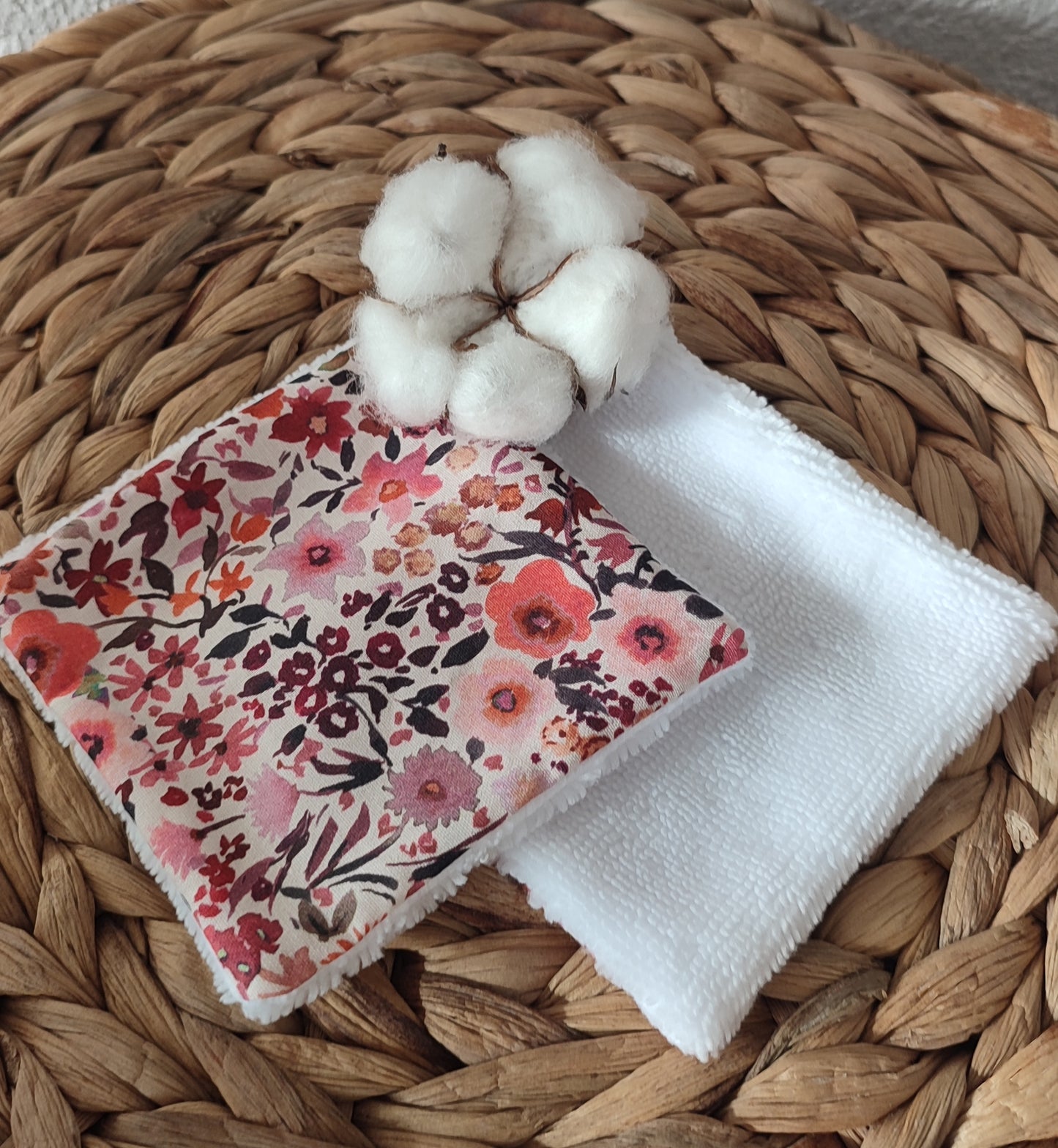 Carré Coton lavable en éponge bambou