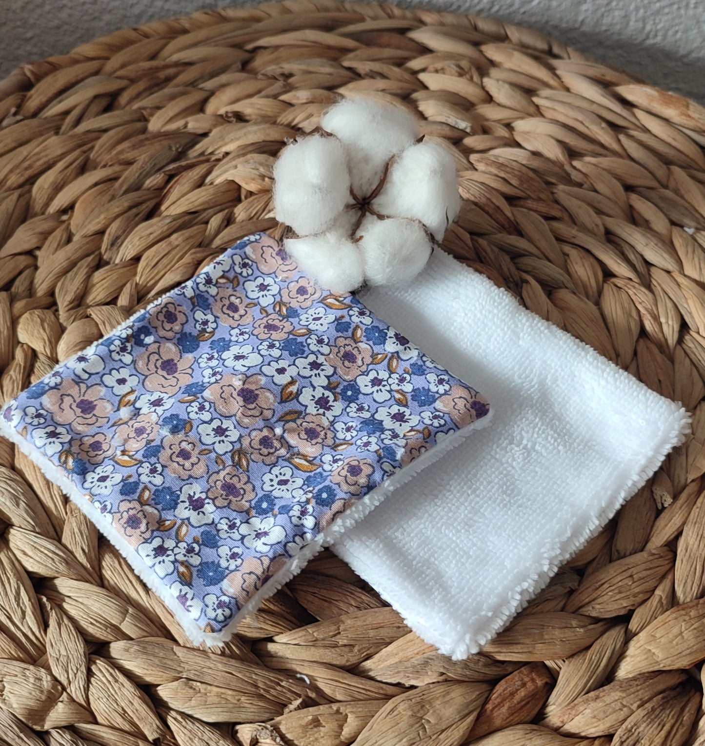 Carré Coton lavable en éponge bambou